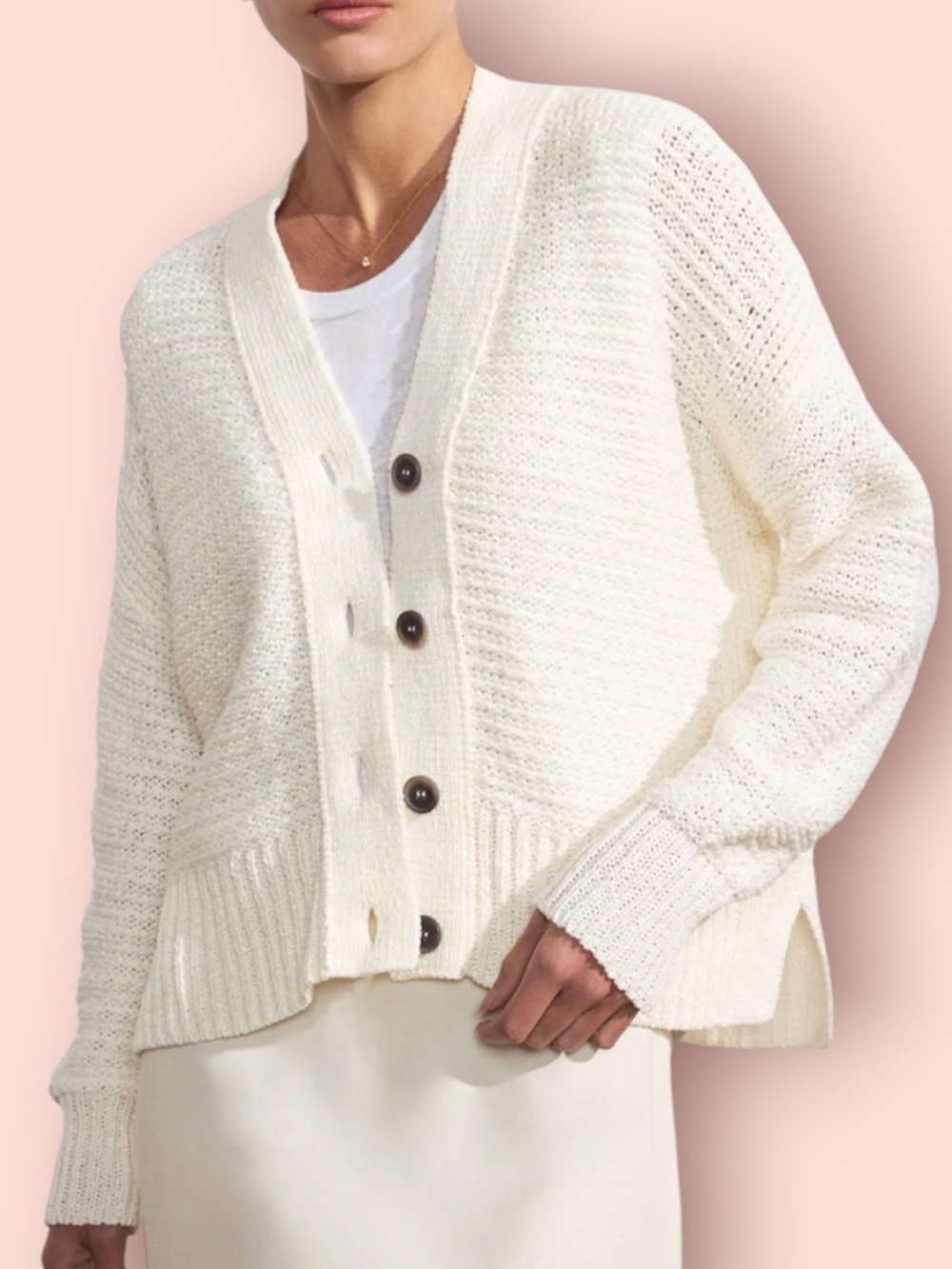 BROCHU WALKER Sia Organic Cotton Knit Cardigan Sweater